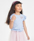 ფოტო #1 პროდუქტის Little Girls Sprouting Heart Graphic Tie-Front T-Shirt, Created for Macy's