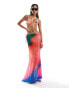 Candypants mesh maxi beach skirt in abstract print