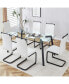 Фото #2 товара Modern Glass Dining Table with Black Metal Legs