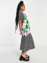 Topshop Petite bold floral mix and match midi dress in multi 32 - фото #3