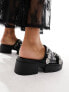 Фото #7 товара Public Desire Maverick chunky heeled sandal with western hardware in black