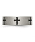 Titanium Brushed Black IP-plated Cross Wedding Band Ring