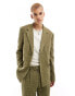 Viggo malacia checked suit jacket in khaki