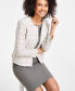 Women's Tweed Collarless Open-Front Blazer