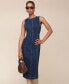 Women's Sleeveless Denim Midi Dress