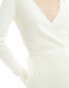 Фото #2 товара Edited tie waist knitted mini dress in cream