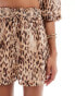 Фото #3 товара River Island pull on short co-ord in leopard print