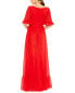 Mac Duggal Faux Wrap Ruffle Trim A Line Gown Women's 16