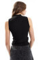 Фото #3 товара Mango sleeveless high neck vest top in black