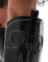 Public Desire Serpentine western boot with embroidery in black Черный, 37 - фото #2