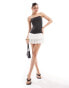 Extro & Vert pinstripe mini bandeau dress in black