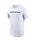 Men's White Denver Broncos Primetime Wordmark Essential T-Shirt