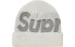Фото #1 товара Шапка Supreme FW18 Белая с крупным логотипом 3M反光 Большая - Головной убор