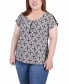 Plus Size Short Sleeve Half Zip Knit Top