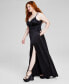 Фото #4 товара Trendy Plus Size Strappy Rhinestone Lace-Up-Back Gown