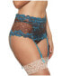 Фото #1 товара Women's Hi-Waist Garter & Thong 2 Pc Lingerie Set