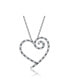 Фото #1 товара Sterling Silver White Gold Plated Cubic Zirconia Heart With Swirl Pendant