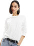 Фото #1 товара Selected Femme boxy fit long sleeve t-shirt in white