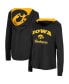 Фото #1 товара Women's Black Iowa Hawkeyes Catalina Hoodie Long Sleeve T-Shirt