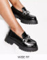 Фото #2 товара ASOS DESIGN Wide Fit Mai chunky chain loafers in black patent