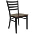 Фото #4 товара Hercules Series Black Ladder Back Metal Restaurant Chair - Mahogany Wood Seat