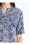 Фото #9 товара LCW Grace Kaçık Yaka Desenli Kısa Kollu Kadın Bluz