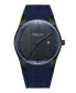 ფოტო #1 პროდუქტის Men's Modern Classic Blue Silicone Strap Watch 42mm
