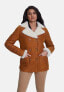 ფოტო #3 პროდუქტის Women's Shearling Peacoat, Washed Whisky with White Wool