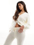 In The Style fluffy cardigan co-ord in cream EU 38-34 - фото #1