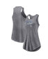 Women's Heather Gray New York Yankees Simplicity Swing Racerback Scoop Neck Tank Top