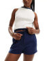 Stradivarius soft touch short in navy Синий, XS - фото #1