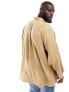 Фото #7 товара Polo Ralph Lauren Big & Tall icon logo linen shirt classic oversized fit in khaki tan