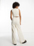 Фото #4 товара ASOS DESIGN Tall linen look button through jumpsuit in oatmeal