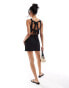 Фото #4 товара ONLY mini dress with back bow detail in black