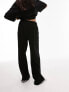 Topshop co-ord linen look wide leg relaxed trouser in black