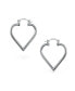 ფოტო #2 პროდუქტის Large Heart Shaped Tube Big Hoop Earrings For Women Teen .925 Sterling Silver Hinged Notched Post