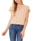 ფოტო #1 პროდუქტის Women's Shirred V-Neck Flutter-Sleeve Blouse