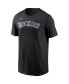Фото #2 товара Men's Black Colorado Rockies Team Wordmark T-shirt