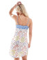 Фото #4 товара Vero Moda Petite satin mini slip dress in abstract fruit print