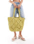 Фото #1 товара Accessorize crochet beach tote bag in lime green