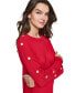 Petite Embellished Button-Sleeve Sweater