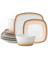 Colorscapes Desert Layers 12 Piece Square Dinnerware Set Желтый, 12 Piece Set - фото #1