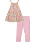 ფოტო #1 პროდუქტის Little Girls Floral Halter Tunic Top and Capri Leggings, 2 Piece Set