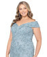 ფოტო #7 პროდუქტის Plus Size Embellished Lace Off-The-Shoulder Gown