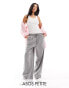 Фото #1 товара ASOS DESIGN Petite tailored pull on trouser in grey pinstripe