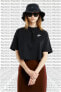 Фото #1 товара Tee Top SS Jersey Loose Fit Crop Women Bol Kesim Kısa Siyah Tişört