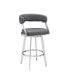 Фото #11 товара Saturn 30" Bar Height Swivel Gray Artificial leather and Brushed Stainless Steel Bar Stool