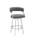 Фото #12 товара Saturn 30" Bar Height Swivel Gray Artificial leather and Brushed Stainless Steel Bar Stool