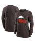 Women's Brown Cleveland Browns Prime Split Long Sleeve T-shirt