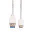Фото #2 товара VALUE USB 3.1 Cable - A-C - M/M 0.5 m - 0.5 m - USB A - USB C - USB 3.2 Gen 2 (3.1 Gen 2) - White